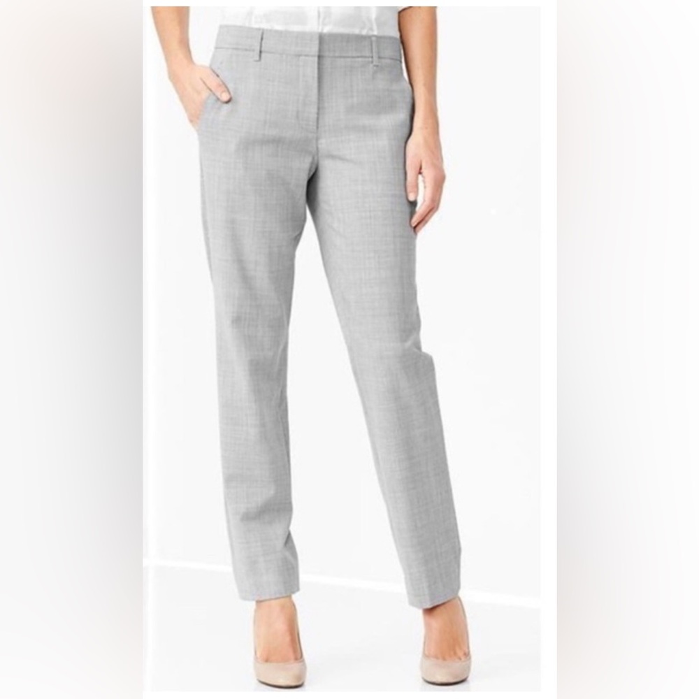 GAP True Straight Gray Chambray Dress Pants Size 6R Regular